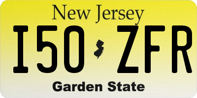 NJ license plate I50ZFR