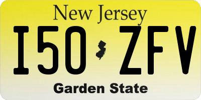 NJ license plate I50ZFV