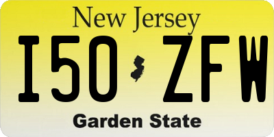 NJ license plate I50ZFW