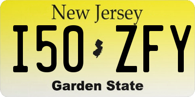 NJ license plate I50ZFY