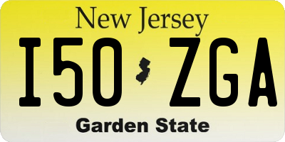 NJ license plate I50ZGA
