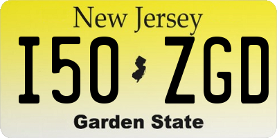 NJ license plate I50ZGD