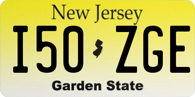 NJ license plate I50ZGE