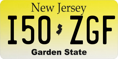 NJ license plate I50ZGF