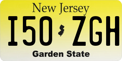 NJ license plate I50ZGH