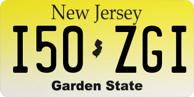 NJ license plate I50ZGI
