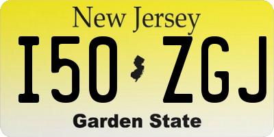NJ license plate I50ZGJ