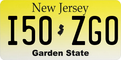 NJ license plate I50ZGO