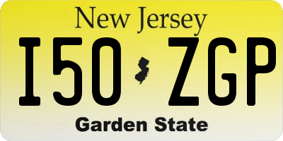 NJ license plate I50ZGP