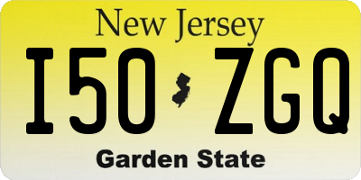 NJ license plate I50ZGQ