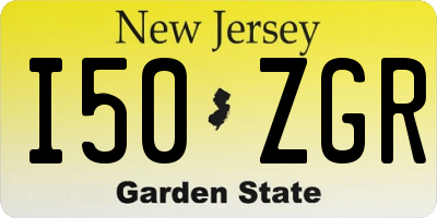 NJ license plate I50ZGR