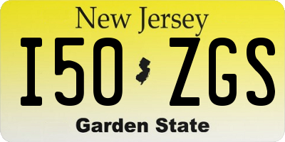 NJ license plate I50ZGS