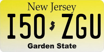 NJ license plate I50ZGU