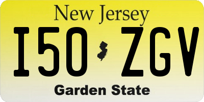 NJ license plate I50ZGV