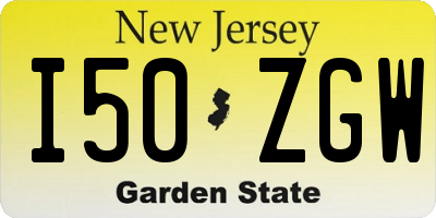 NJ license plate I50ZGW