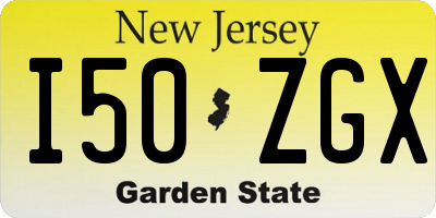 NJ license plate I50ZGX