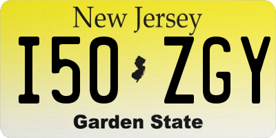 NJ license plate I50ZGY