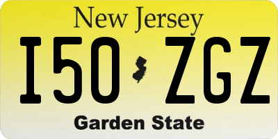 NJ license plate I50ZGZ