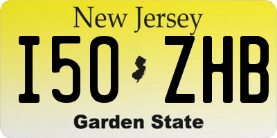 NJ license plate I50ZHB