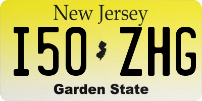 NJ license plate I50ZHG
