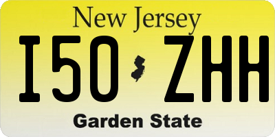NJ license plate I50ZHH