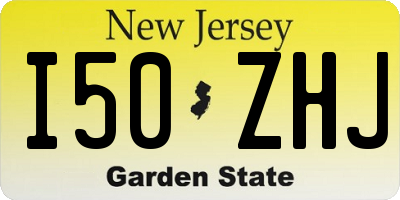 NJ license plate I50ZHJ