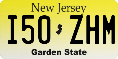NJ license plate I50ZHM