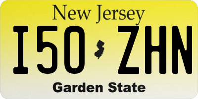 NJ license plate I50ZHN