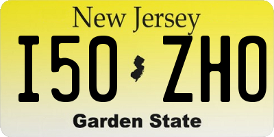 NJ license plate I50ZHO