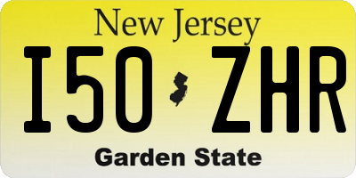 NJ license plate I50ZHR