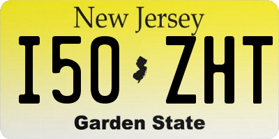 NJ license plate I50ZHT
