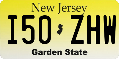 NJ license plate I50ZHW