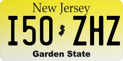 NJ license plate I50ZHZ