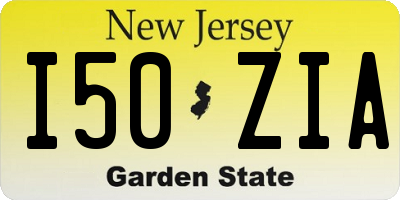 NJ license plate I50ZIA