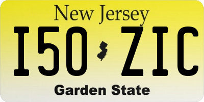 NJ license plate I50ZIC
