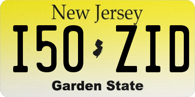 NJ license plate I50ZID