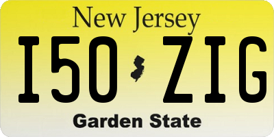 NJ license plate I50ZIG