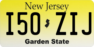 NJ license plate I50ZIJ
