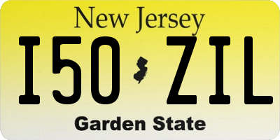NJ license plate I50ZIL