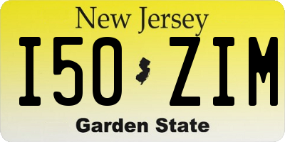 NJ license plate I50ZIM