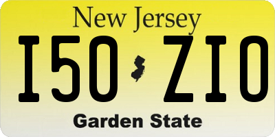 NJ license plate I50ZIO