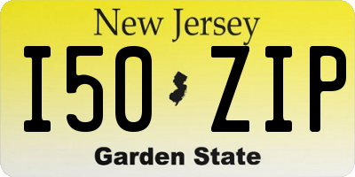 NJ license plate I50ZIP