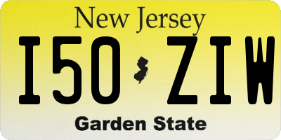 NJ license plate I50ZIW