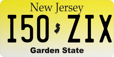NJ license plate I50ZIX