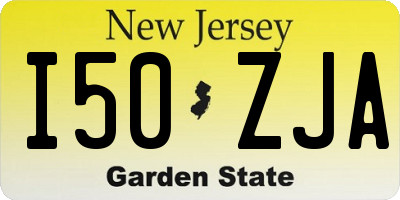 NJ license plate I50ZJA