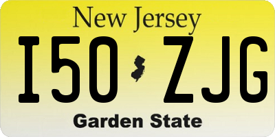 NJ license plate I50ZJG