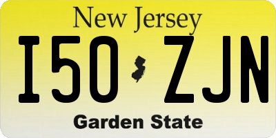 NJ license plate I50ZJN