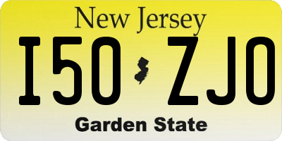 NJ license plate I50ZJO