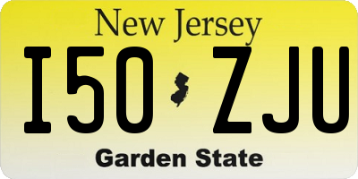 NJ license plate I50ZJU