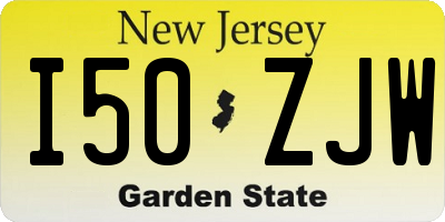 NJ license plate I50ZJW